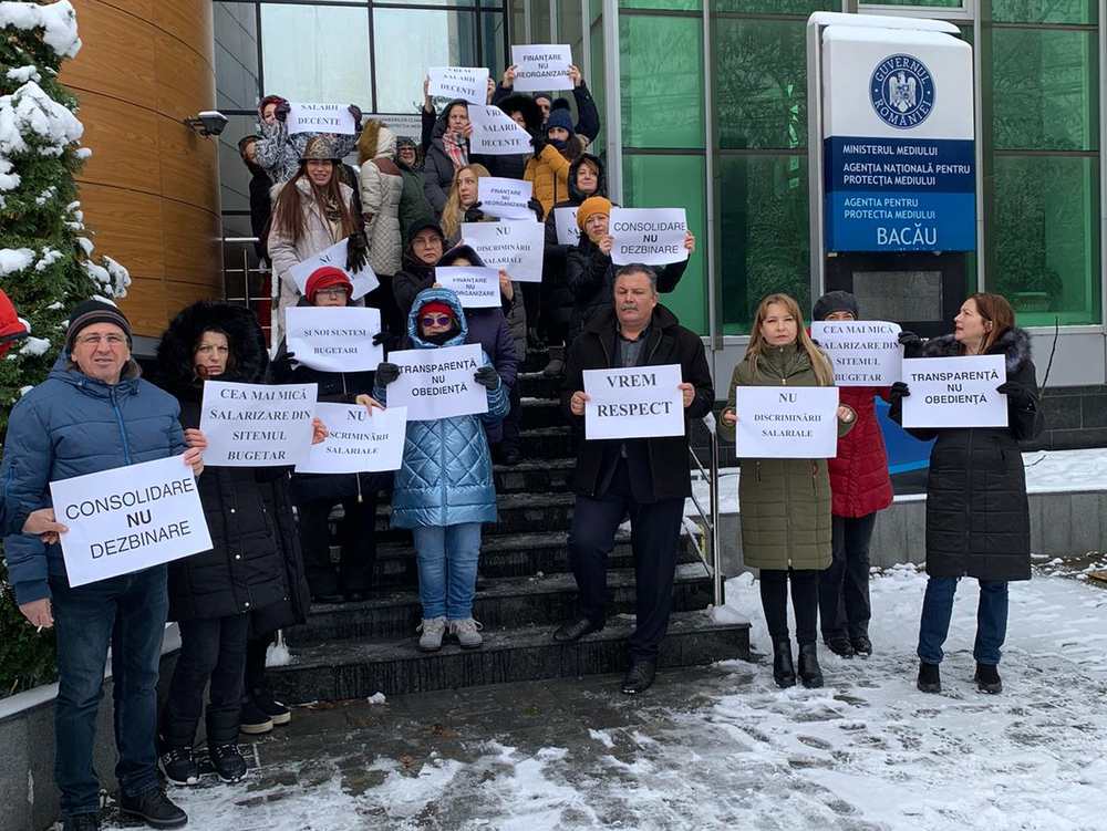 Protestul sindicatului din APM Bac u De teptarea Bac u Liderul